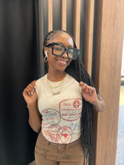 Passport Stamp Crop Top