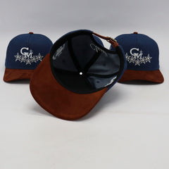 Deep Blue Denim Baseball Hat Suede Brim